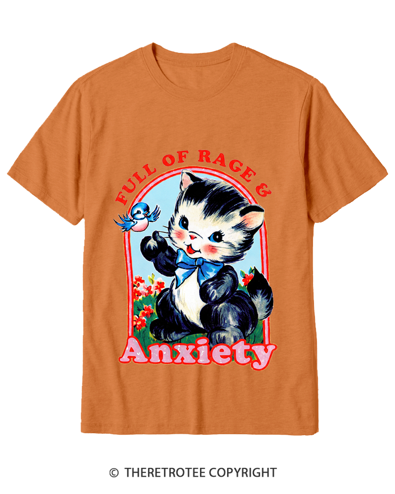 TheRetroTee Rage & Anxiety Humor 1970s Cotton T-Shirt