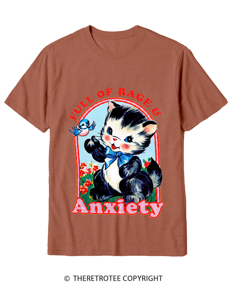 TheRetroTee Rage & Anxiety Humor 1970s Cotton T-Shirt