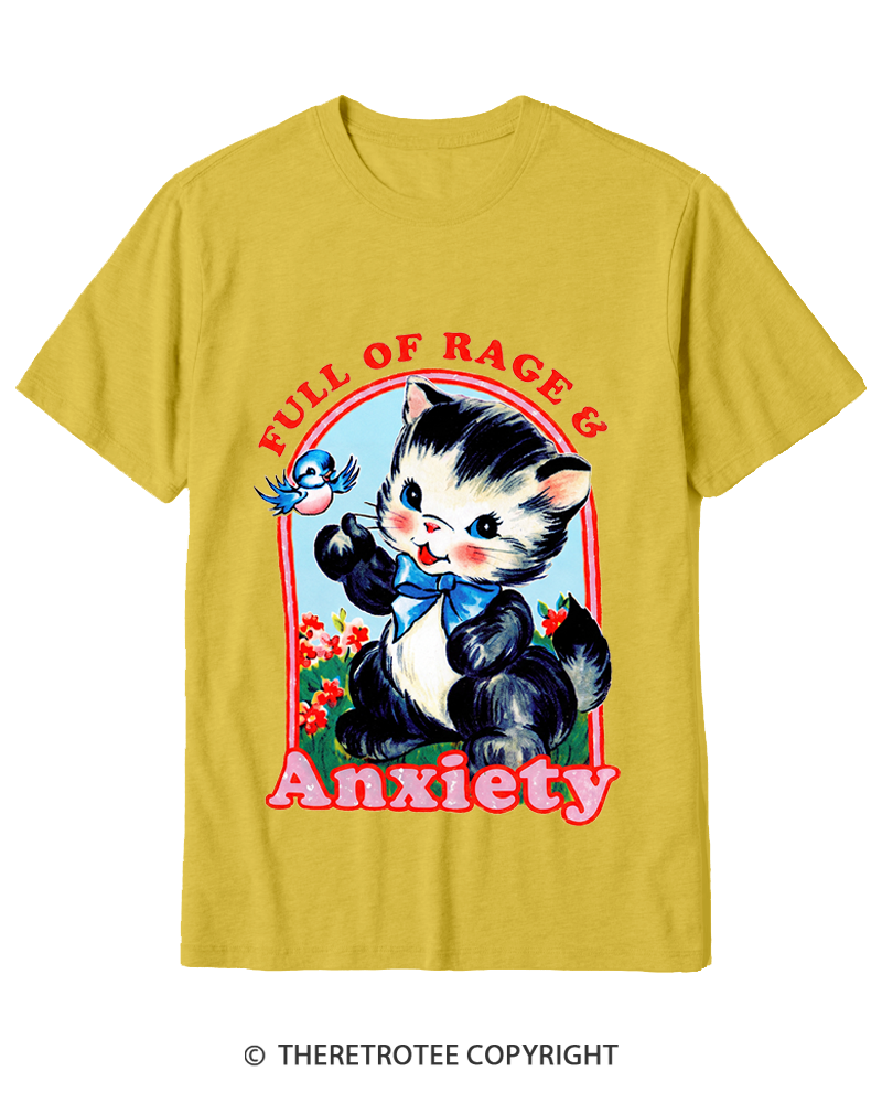 TheRetroTee Rage & Anxiety Humor 1970s Cotton T-Shirt