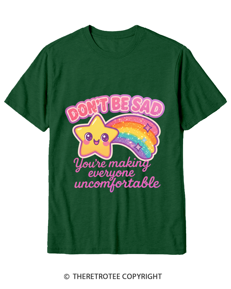TheRetroTee Sarcastic Rainbow Star 1970s Cotton T-Shirt