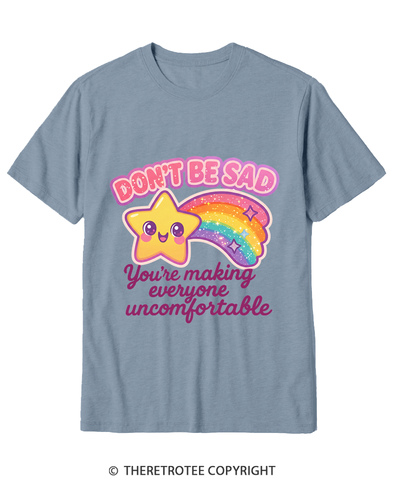 TheRetroTee Sarcastic Rainbow Star 1970s Cotton T-Shirt