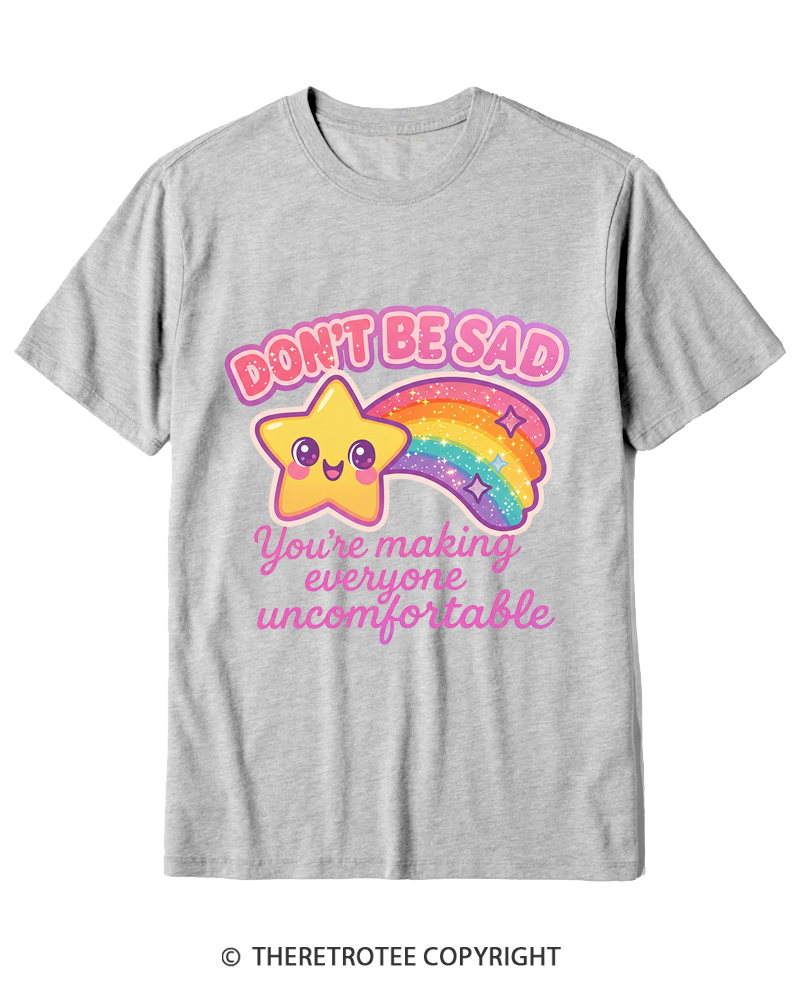 TheRetroTee Sarcastic Rainbow Star 1970s Cotton T-Shirt