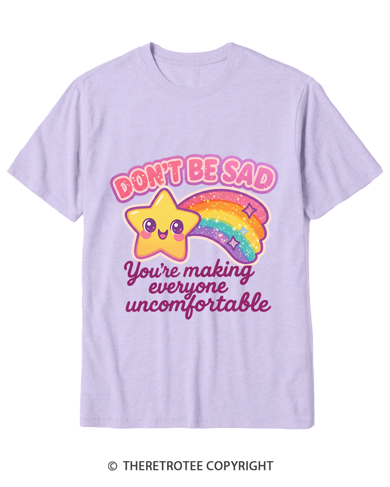 TheRetroTee Sarcastic Rainbow Star 1970s Cotton T-Shirt