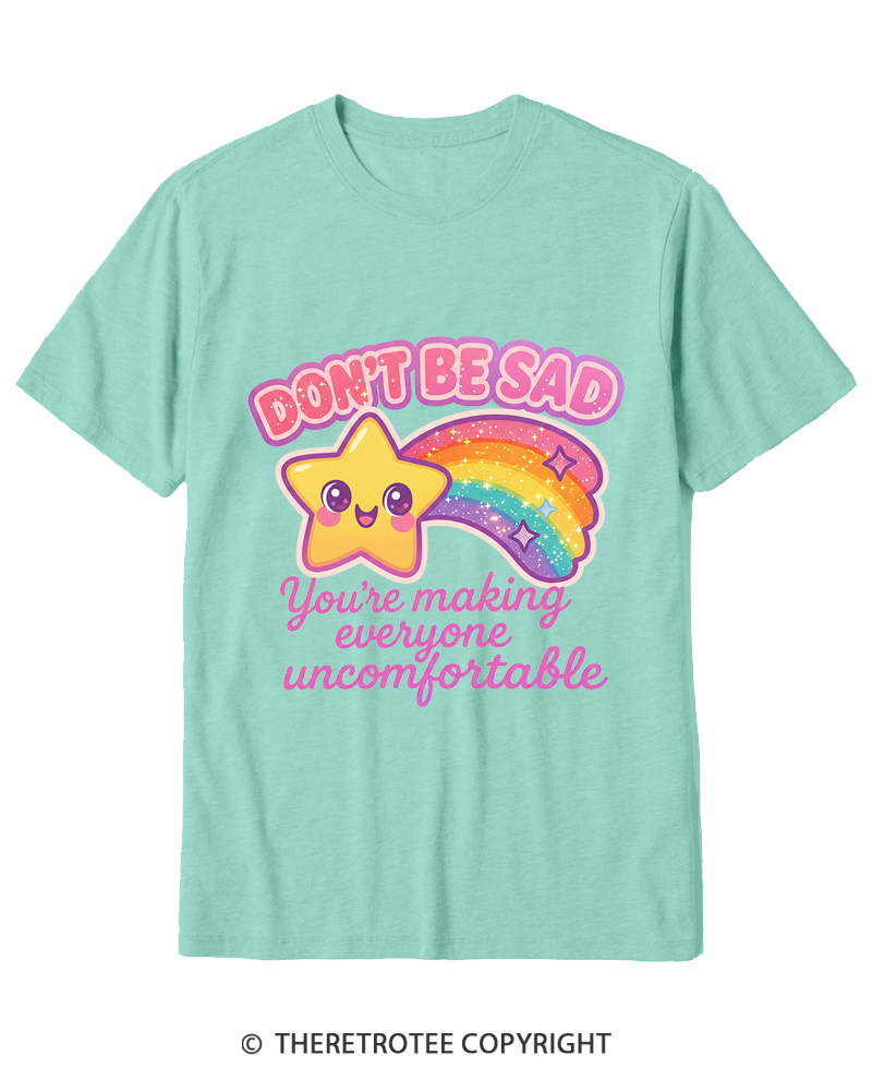 TheRetroTee Sarcastic Rainbow Star 1970s Cotton T-Shirt