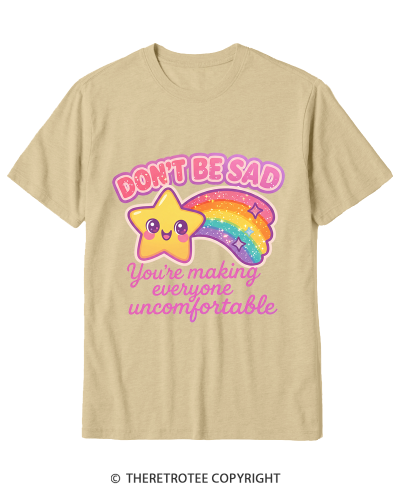 TheRetroTee Sarcastic Rainbow Star 1970s Cotton T-Shirt