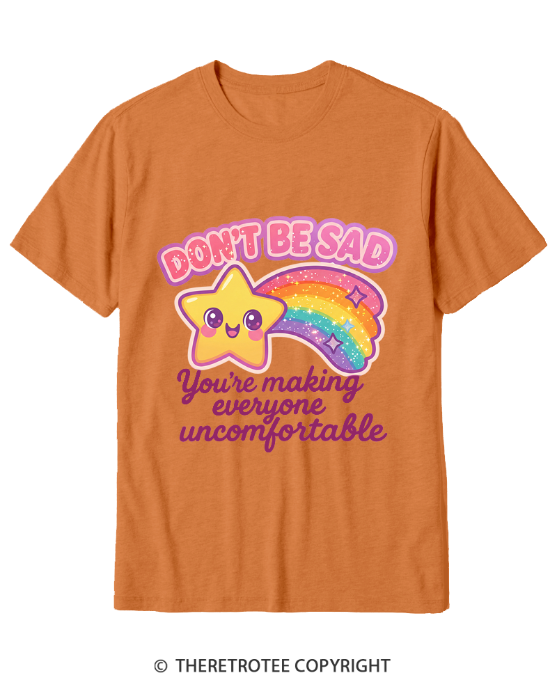 TheRetroTee Sarcastic Rainbow Star 1970s Cotton T-Shirt
