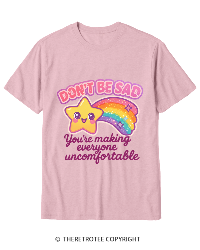 TheRetroTee Sarcastic Rainbow Star 1970s Cotton T-Shirt