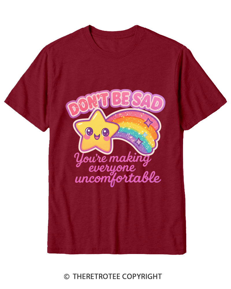 TheRetroTee Sarcastic Rainbow Star 1970s Cotton T-Shirt