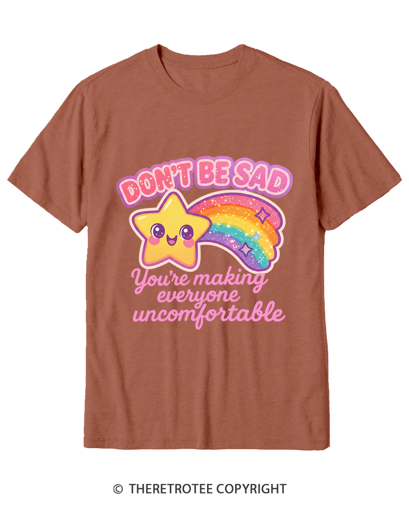 TheRetroTee Sarcastic Rainbow Star 1970s Cotton T-Shirt