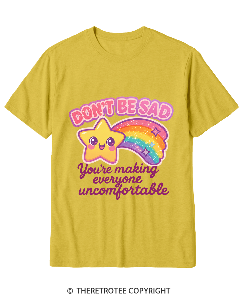 TheRetroTee Sarcastic Rainbow Star 1970s Cotton T-Shirt