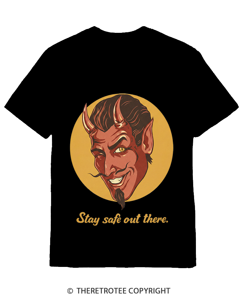 TheRetroTee Stay Safe Out There 1970s Cotton T-Shirt