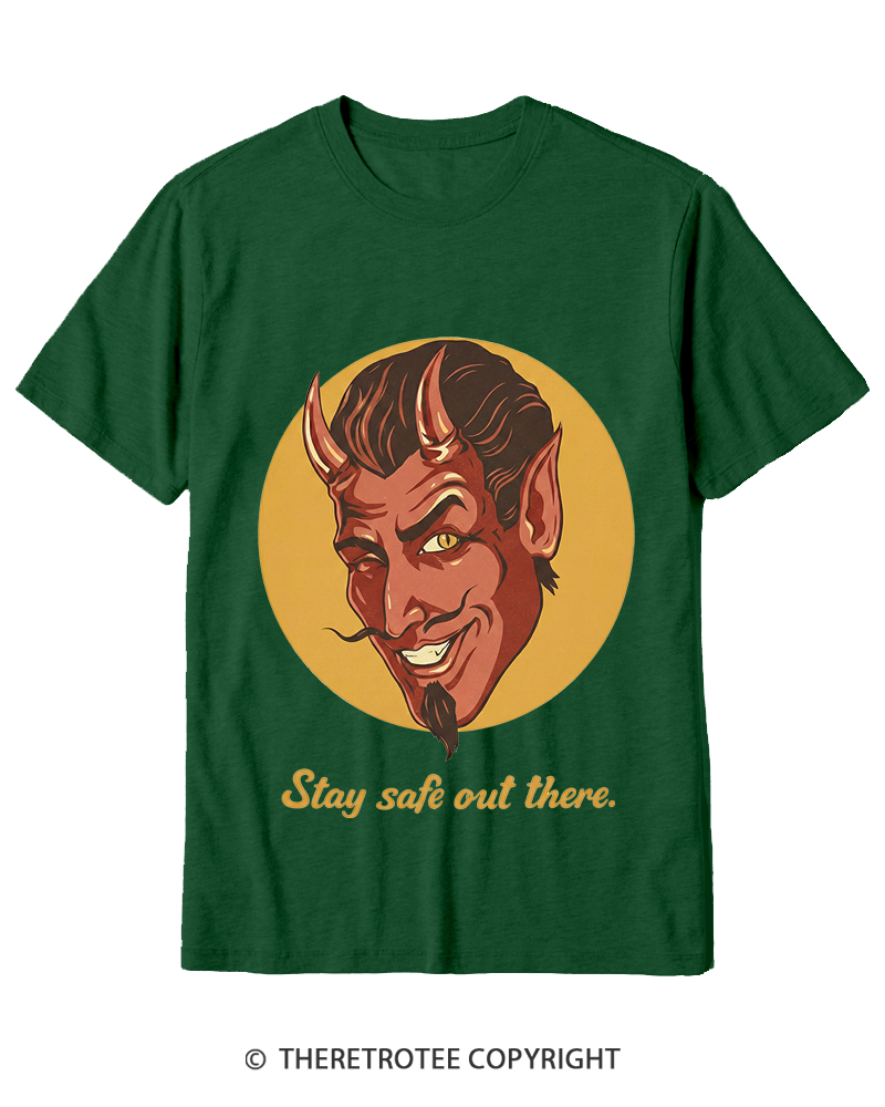 TheRetroTee Stay Safe Out There 1970s Cotton T-Shirt