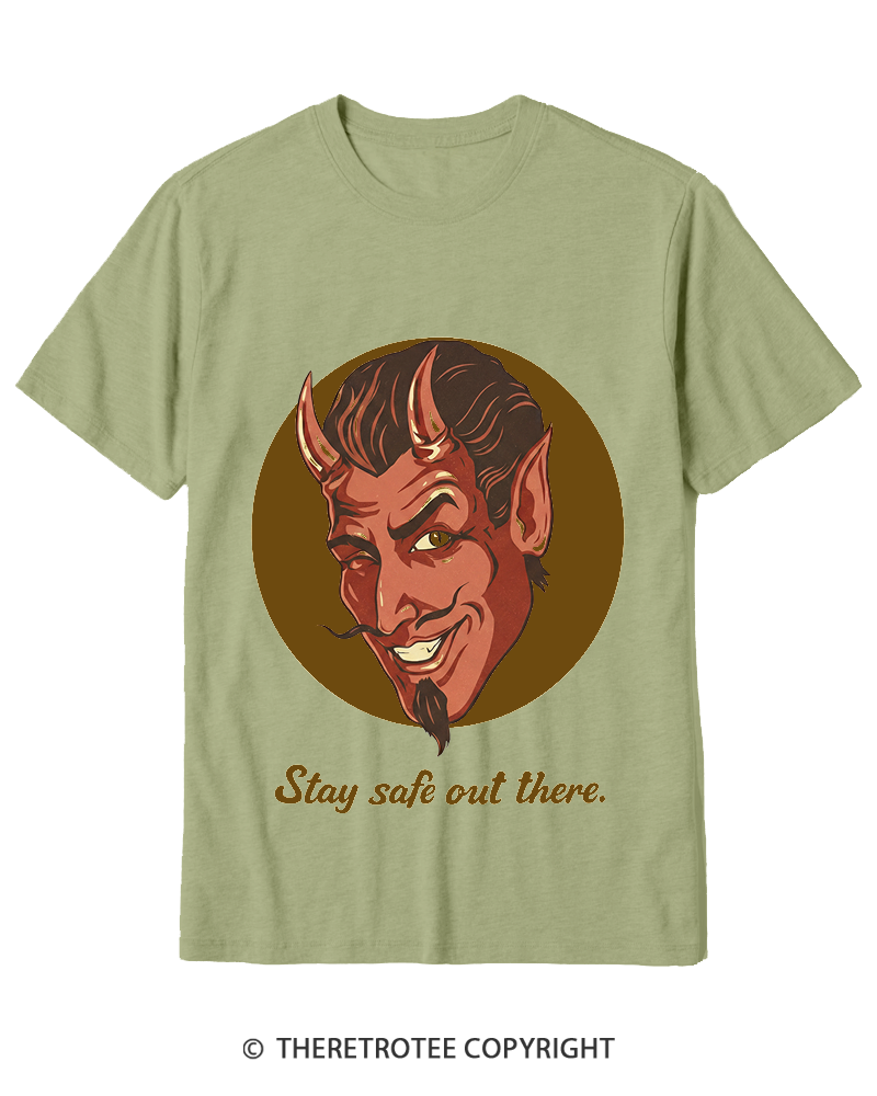 TheRetroTee Stay Safe Out There 1970s Cotton T-Shirt