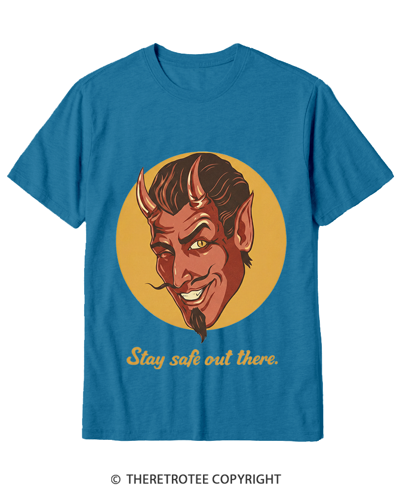 TheRetroTee Stay Safe Out There 1970s Cotton T-Shirt