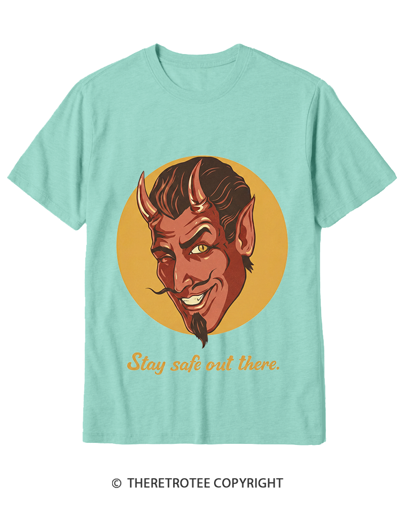 TheRetroTee Stay Safe Out There 1970s Cotton T-Shirt