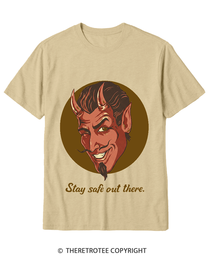 TheRetroTee Stay Safe Out There 1970s Cotton T-Shirt