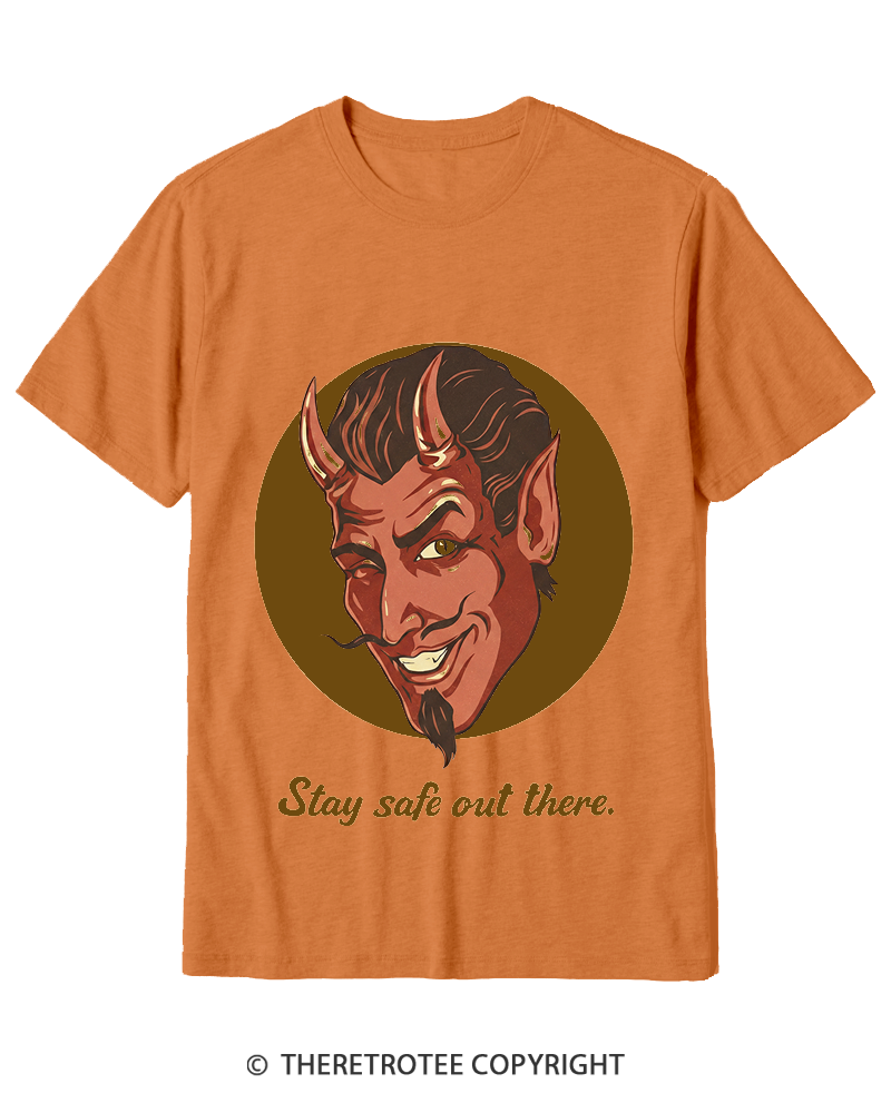 TheRetroTee Stay Safe Out There 1970s Cotton T-Shirt