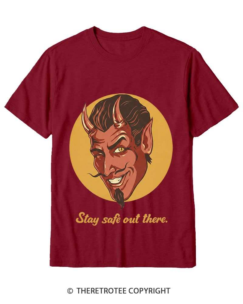 TheRetroTee Stay Safe Out There 1970s Cotton T-Shirt