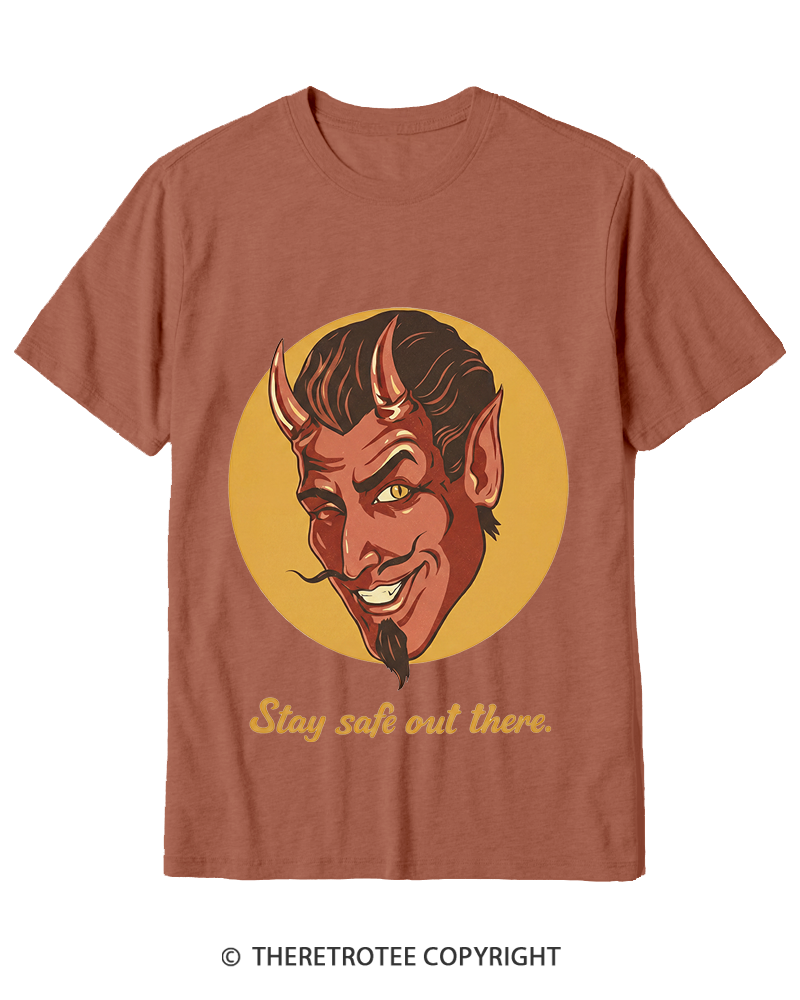 TheRetroTee Stay Safe Out There 1970s Cotton T-Shirt