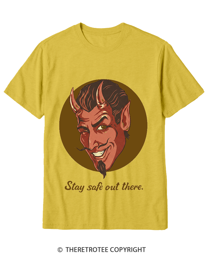TheRetroTee Stay Safe Out There 1970s Cotton T-Shirt