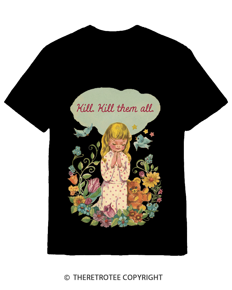TheRetroTee Kill. Kill Them All. 1950s Cotton T-Shirt