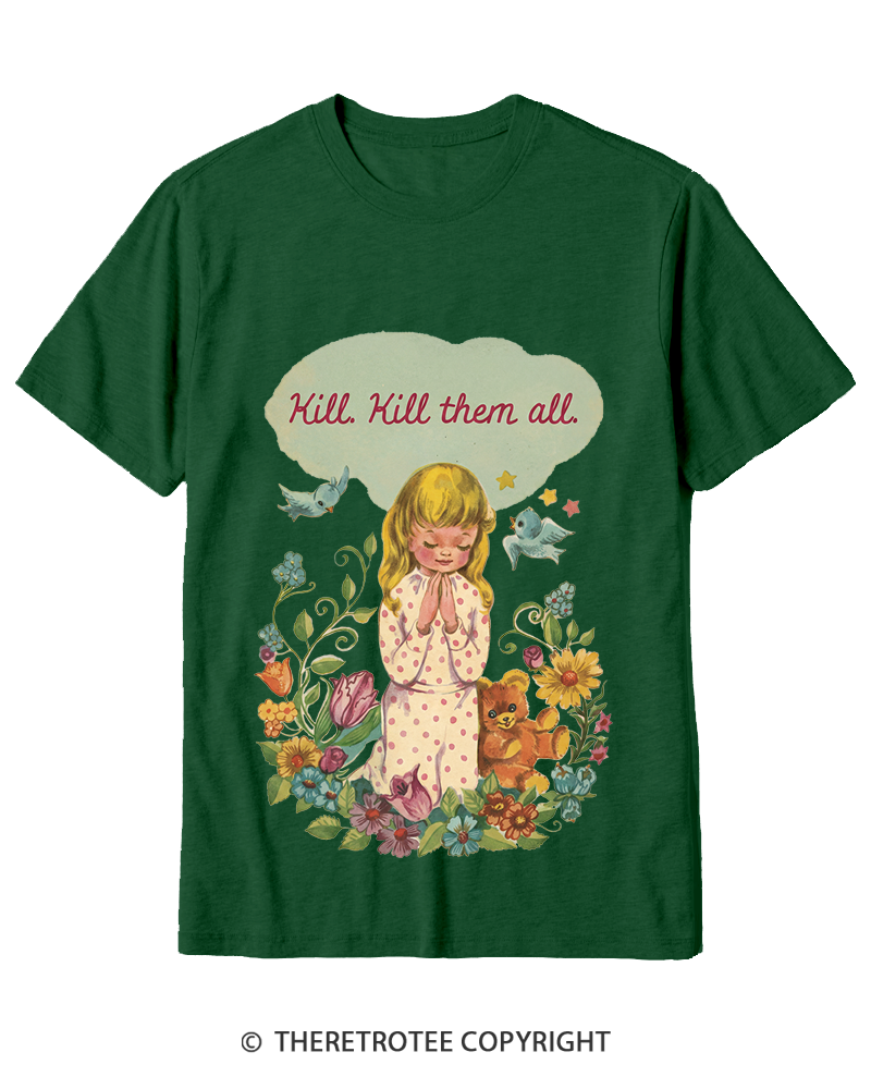 TheRetroTee Kill. Kill Them All. 1950s Cotton T-Shirt