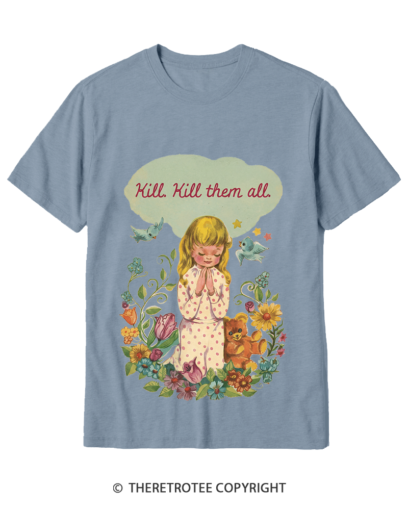 TheRetroTee Kill. Kill Them All. 1950s Cotton T-Shirt