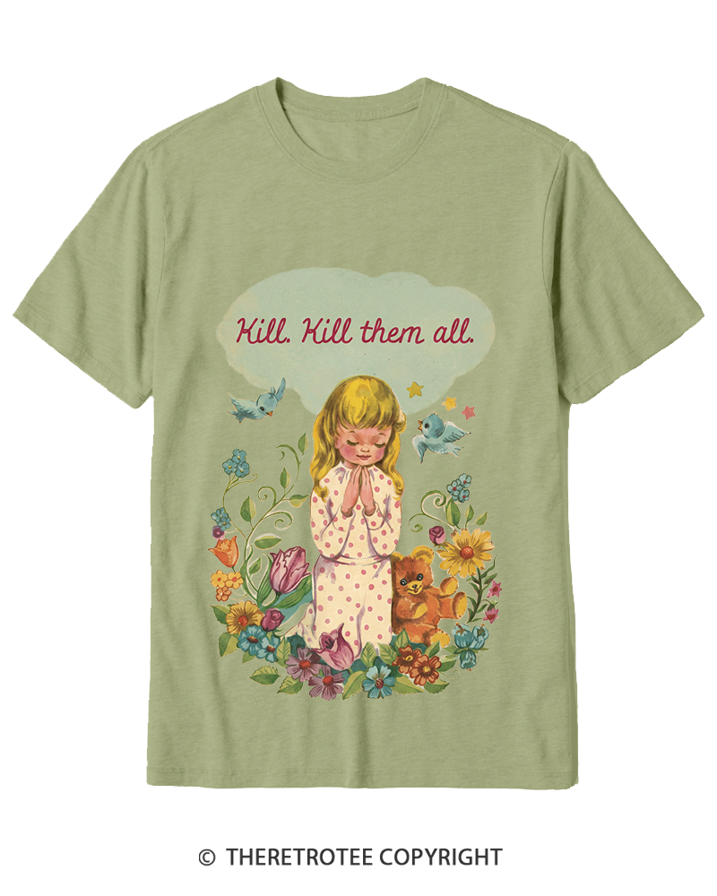 TheRetroTee Kill. Kill Them All. 1950s Cotton T-Shirt