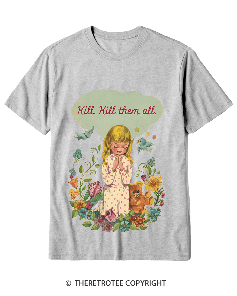 TheRetroTee Kill. Kill Them All. 1950s Cotton T-Shirt