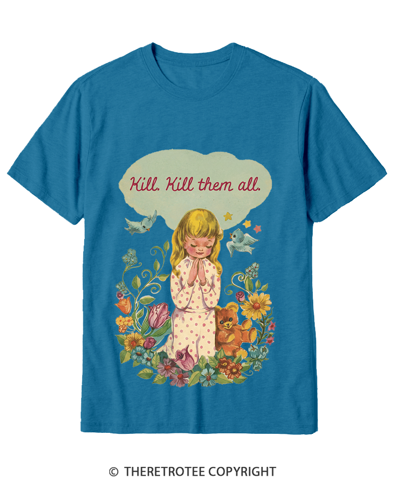 TheRetroTee Kill. Kill Them All. 1950s Cotton T-Shirt