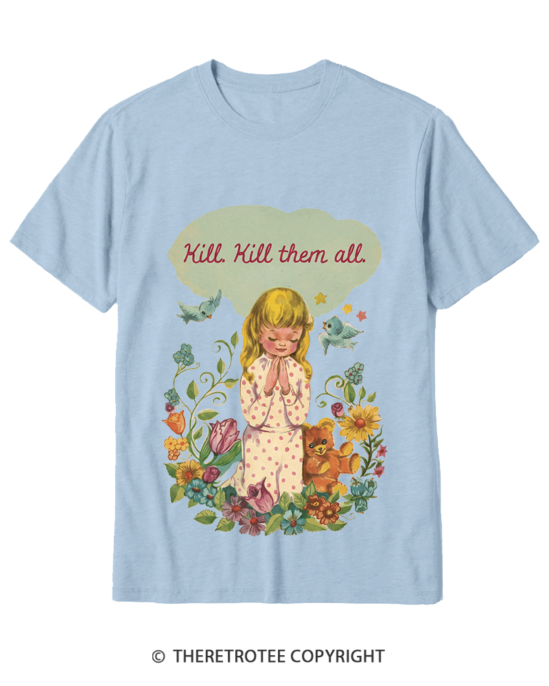 TheRetroTee Kill. Kill Them All. 1950s Cotton T-Shirt