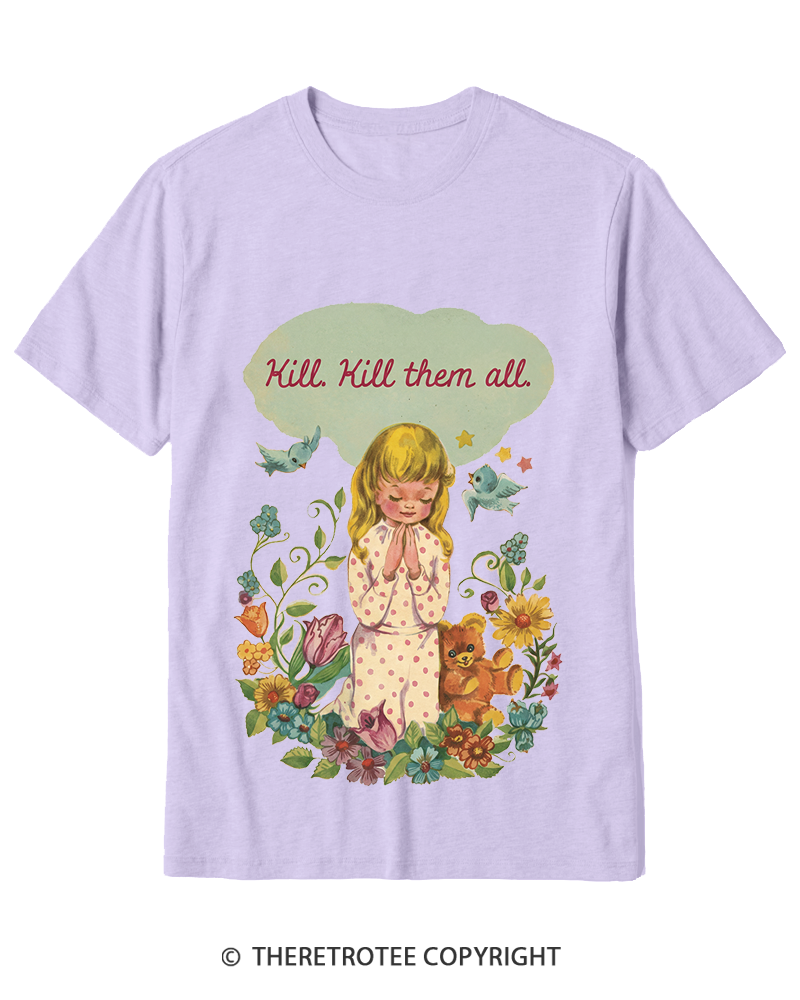 TheRetroTee Kill. Kill Them All. 1950s Cotton T-Shirt