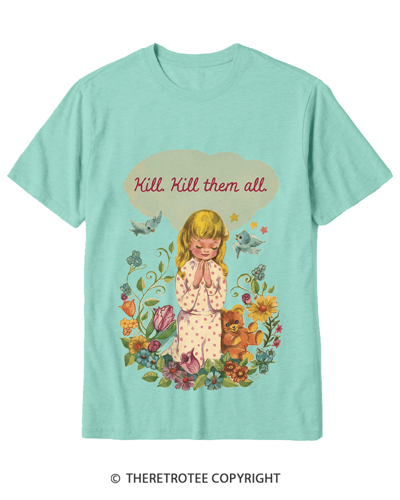 TheRetroTee Kill. Kill Them All. 1950s Cotton T-Shirt