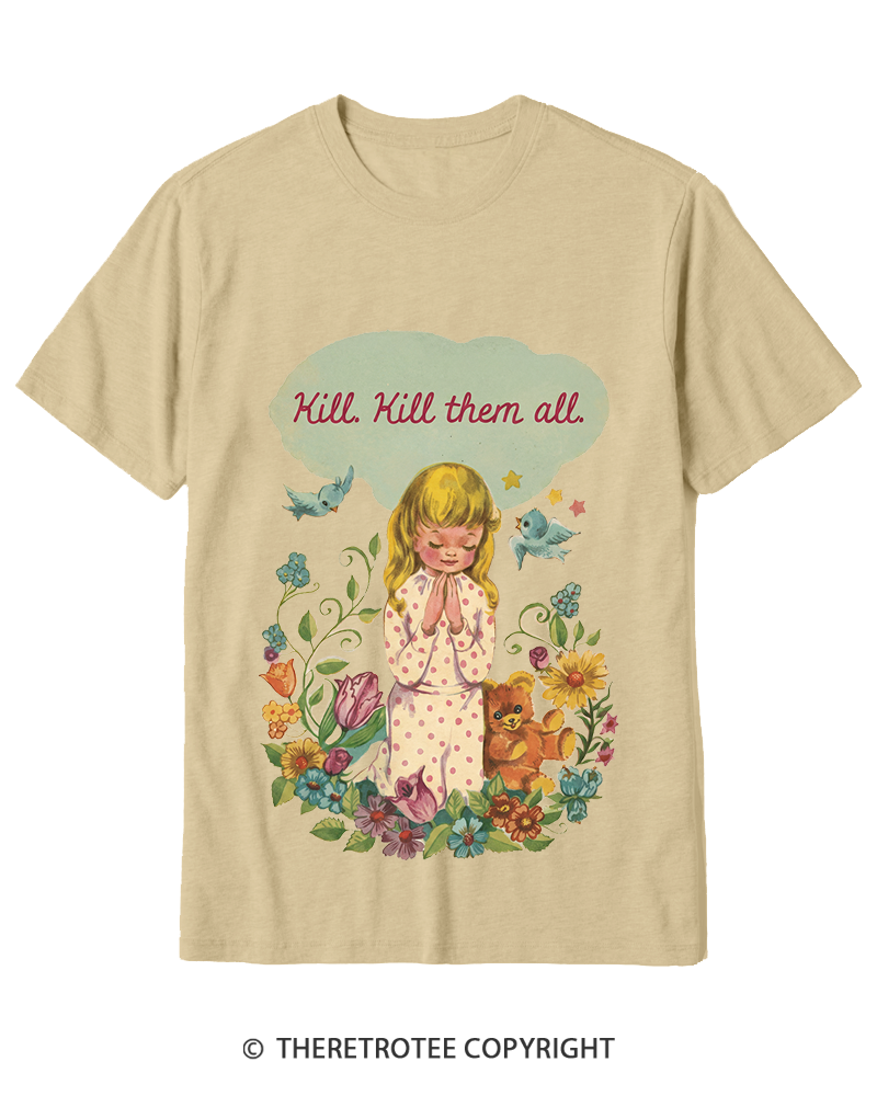 TheRetroTee Kill. Kill Them All. 1950s Cotton T-Shirt