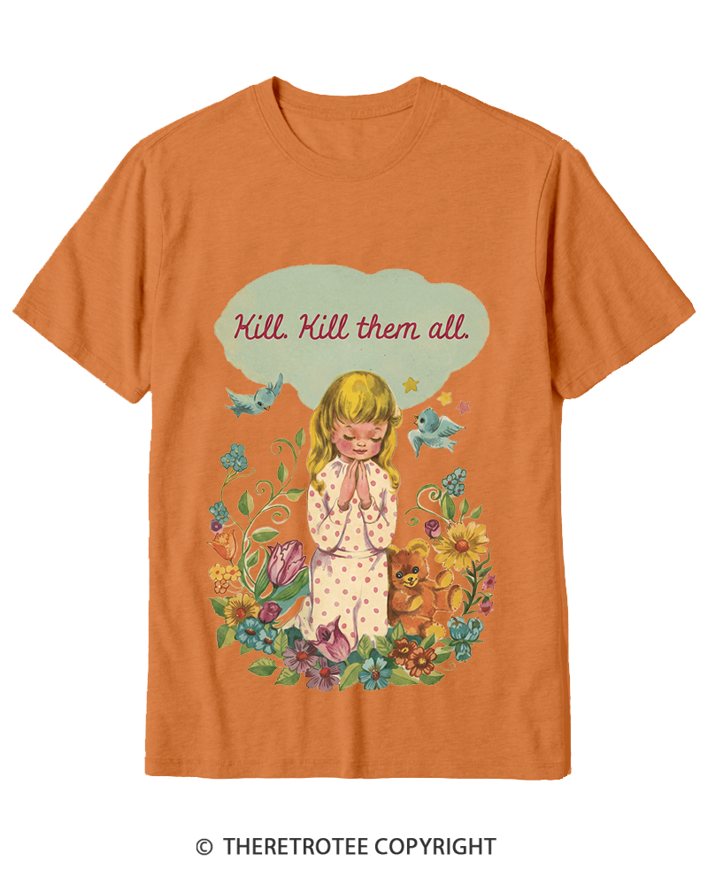 TheRetroTee Kill. Kill Them All. 1950s Cotton T-Shirt