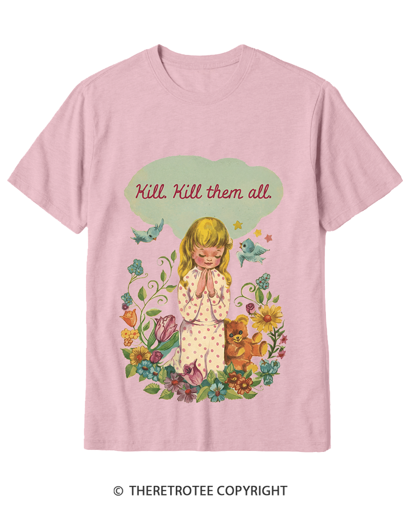 TheRetroTee Kill. Kill Them All. 1950s Cotton T-Shirt