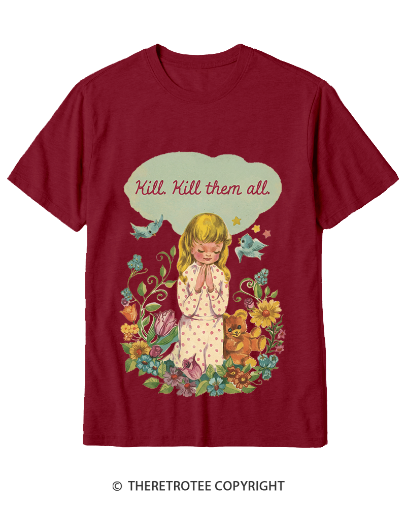TheRetroTee Kill. Kill Them All. 1950s Cotton T-Shirt