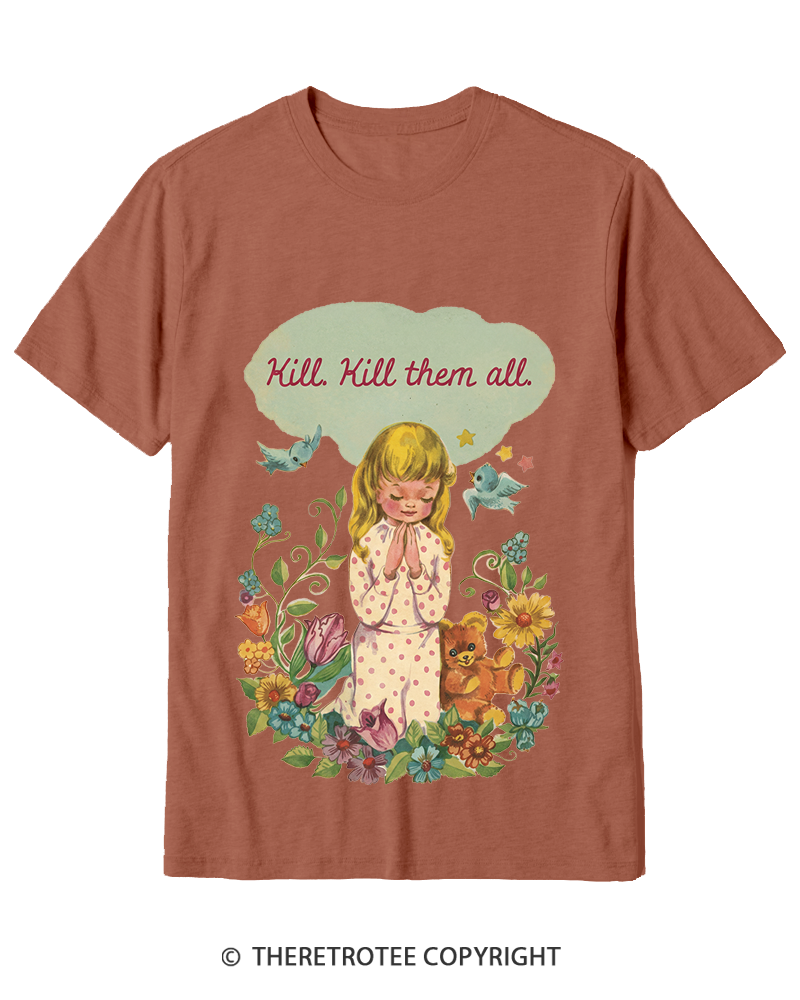 TheRetroTee Kill. Kill Them All. 1950s Cotton T-Shirt