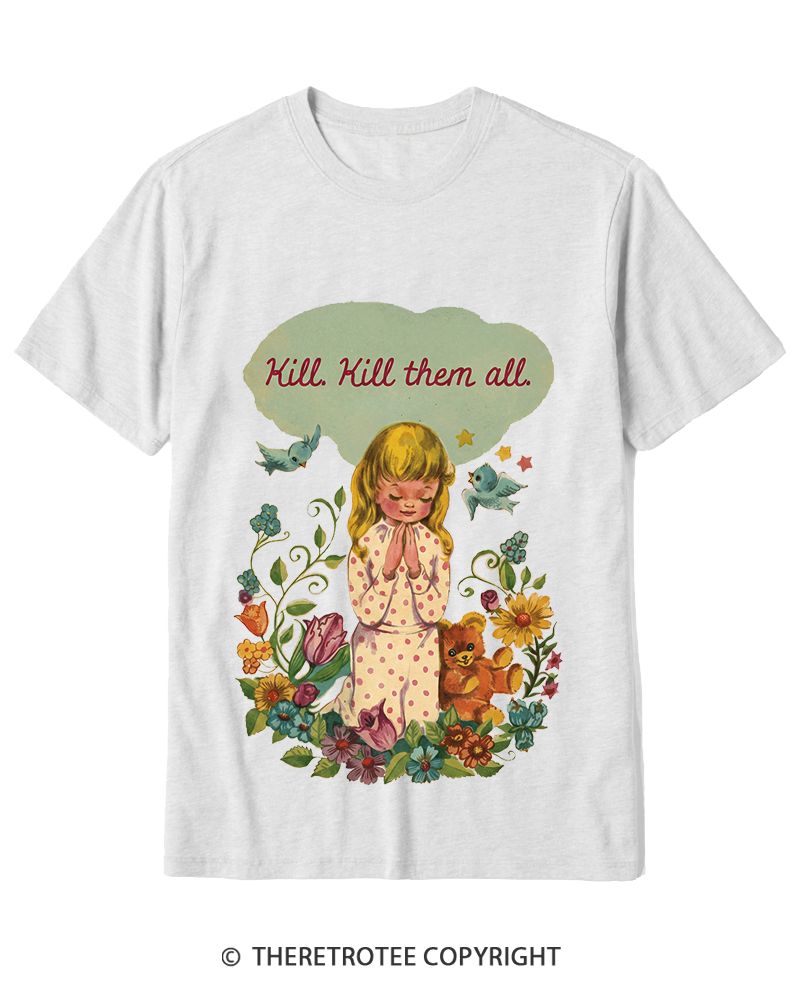 TheRetroTee Kill. Kill Them All. 1950s Cotton T-Shirt