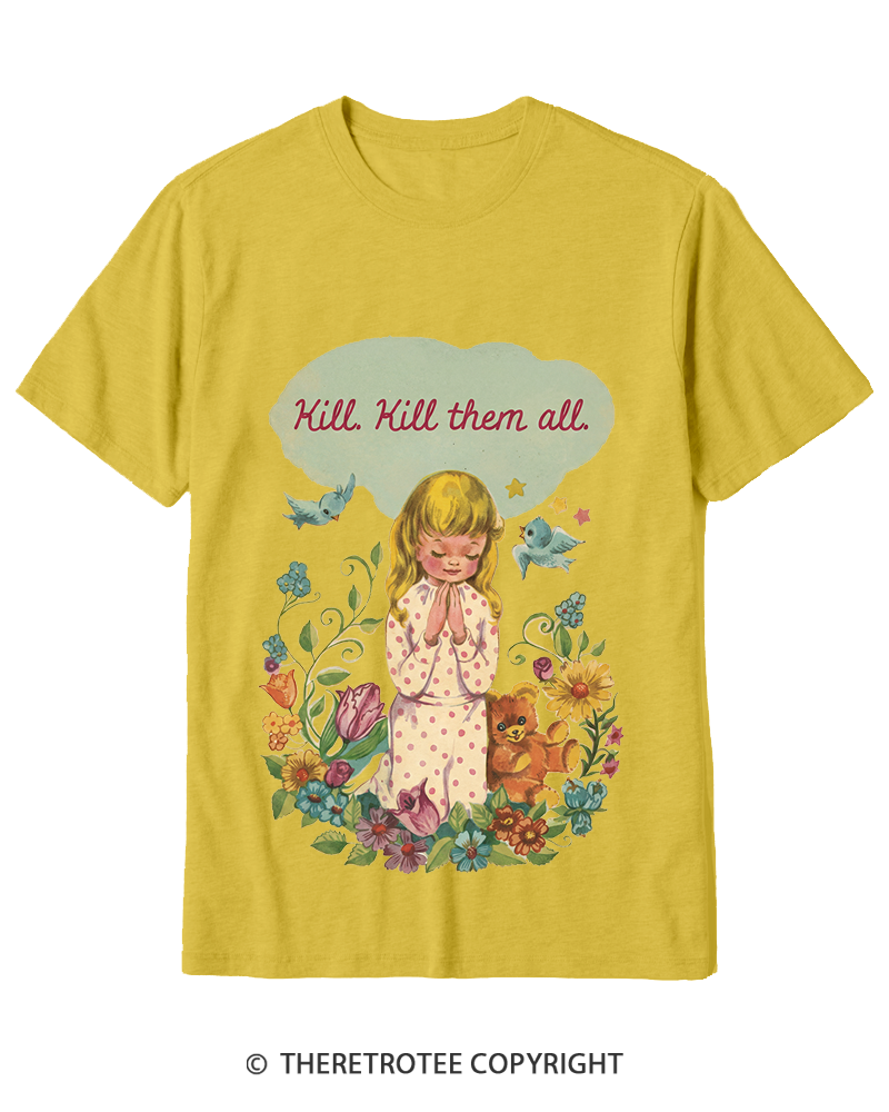 TheRetroTee Kill. Kill Them All. 1950s Cotton T-Shirt