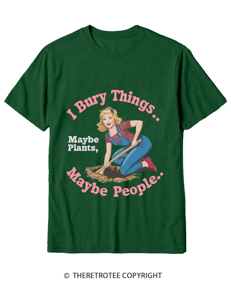 TheRetroTee I Bury Things 1970s Cotton T-Shirt