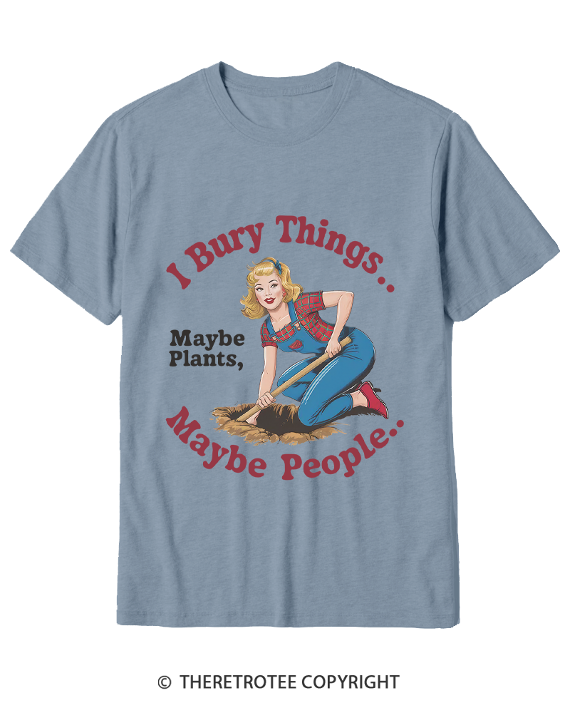 TheRetroTee I Bury Things 1970s Cotton T-Shirt