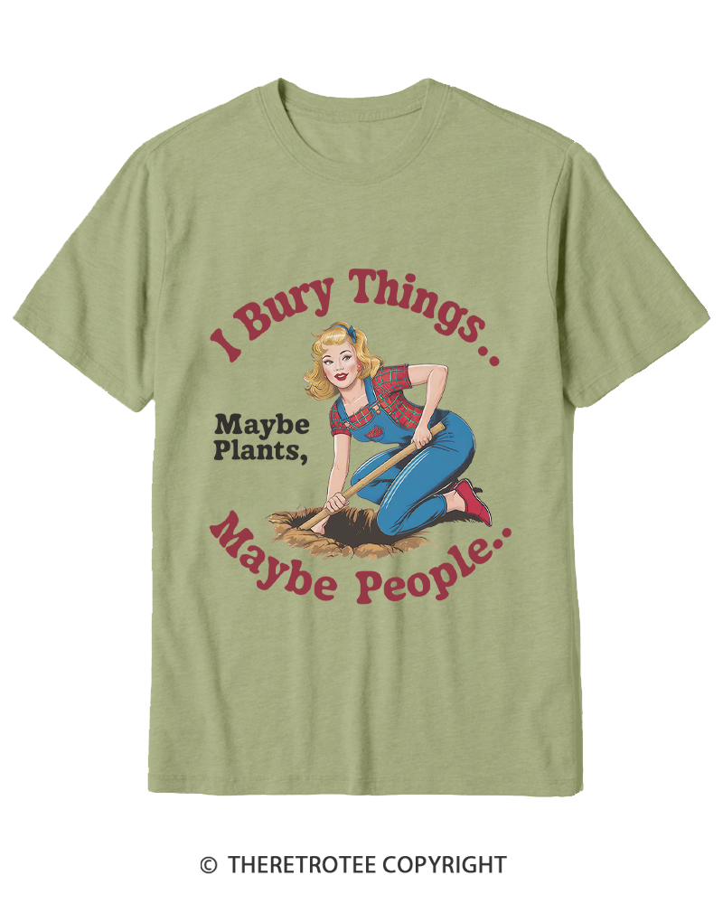 TheRetroTee I Bury Things 1970s Cotton T-Shirt