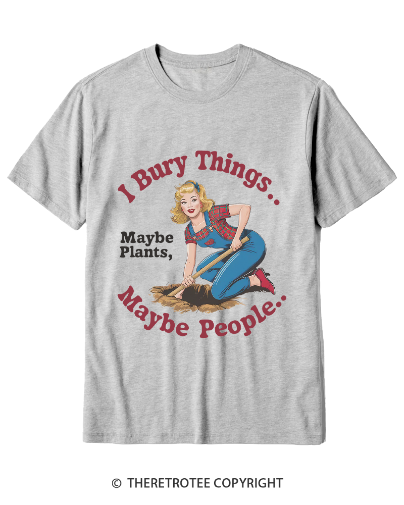 TheRetroTee I Bury Things 1970s Cotton T-Shirt