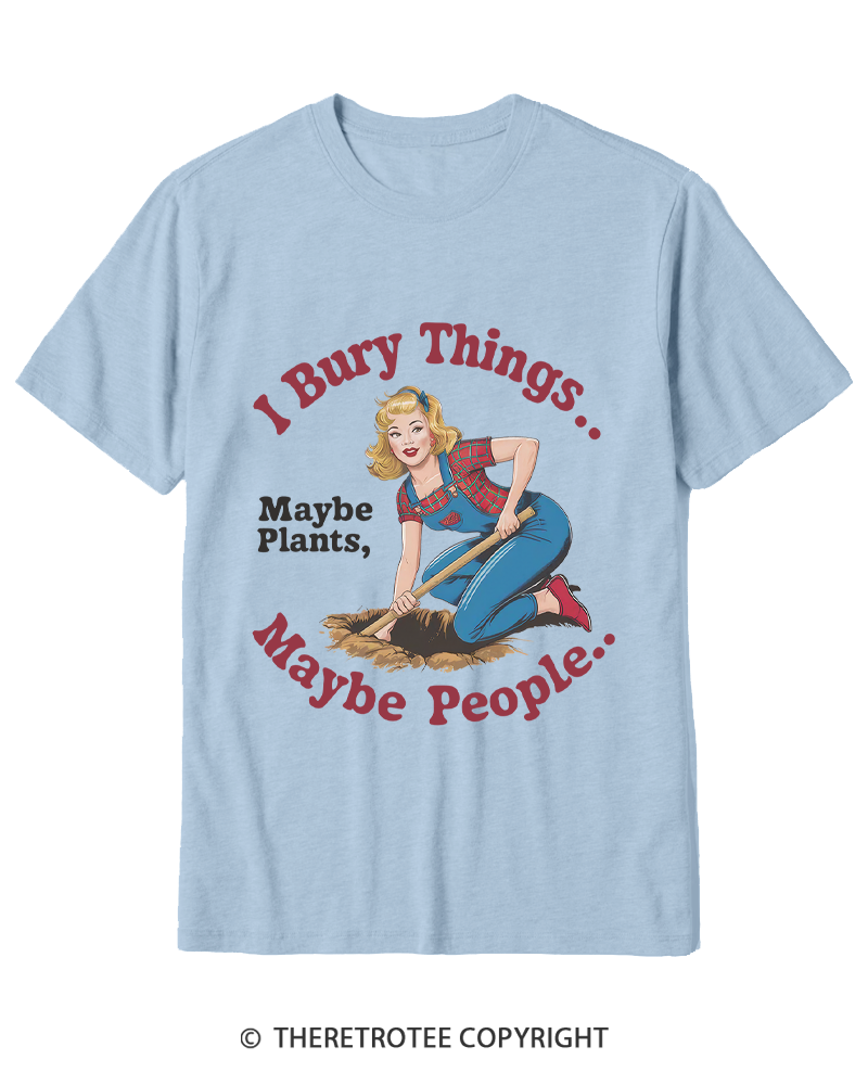 TheRetroTee I Bury Things 1970s Cotton T-Shirt