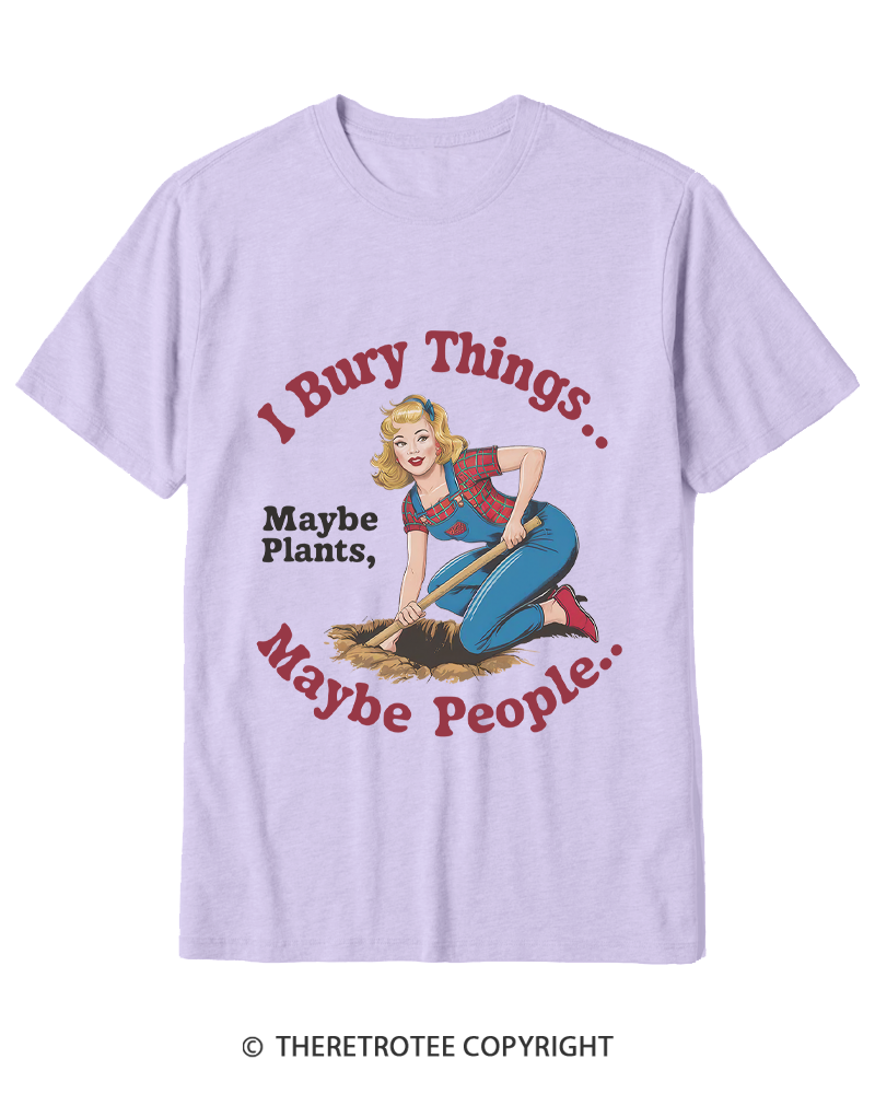 TheRetroTee I Bury Things 1970s Cotton T-Shirt