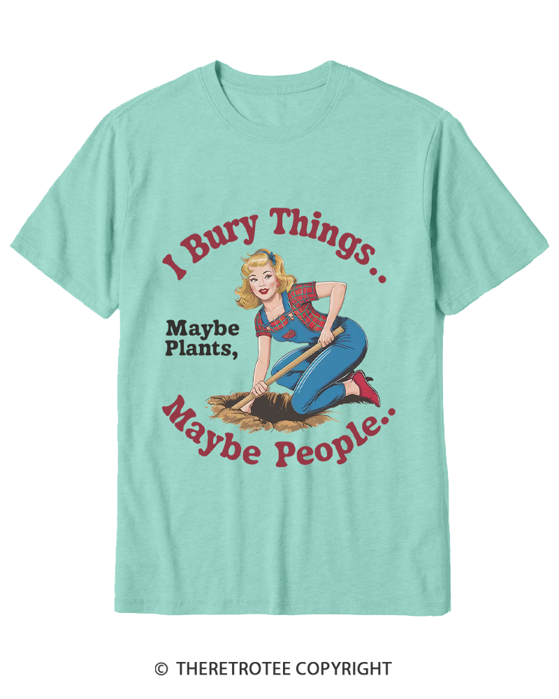 TheRetroTee I Bury Things 1970s Cotton T-Shirt