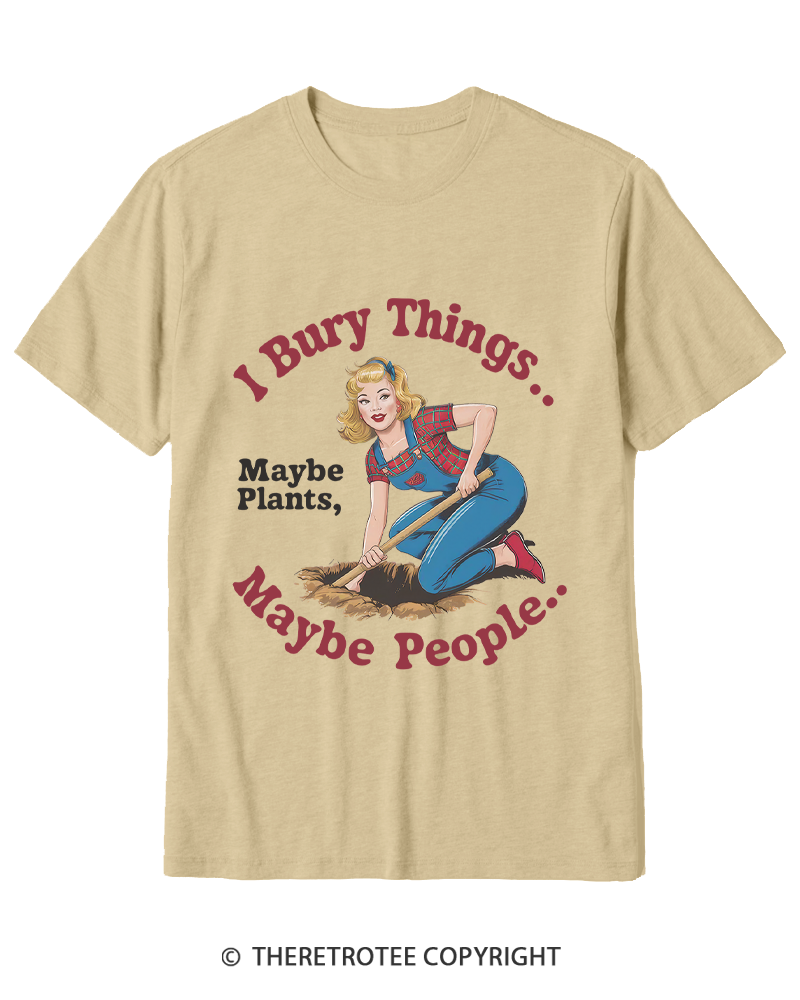 TheRetroTee I Bury Things 1970s Cotton T-Shirt