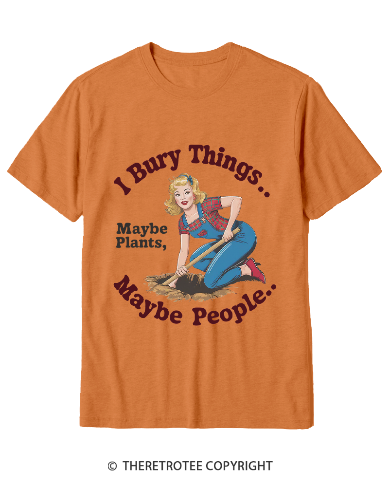 TheRetroTee I Bury Things 1970s Cotton T-Shirt