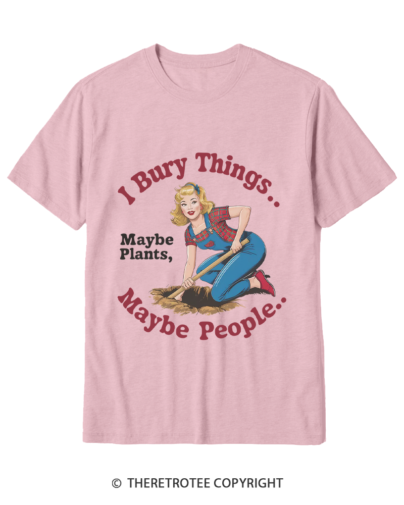 TheRetroTee I Bury Things 1970s Cotton T-Shirt